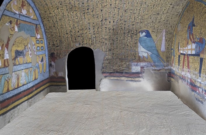 Paseo virtual por la tumba de Amennajt (TT218)