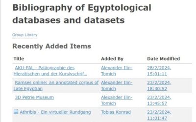 Bibliography of Egyptological databases and datasets